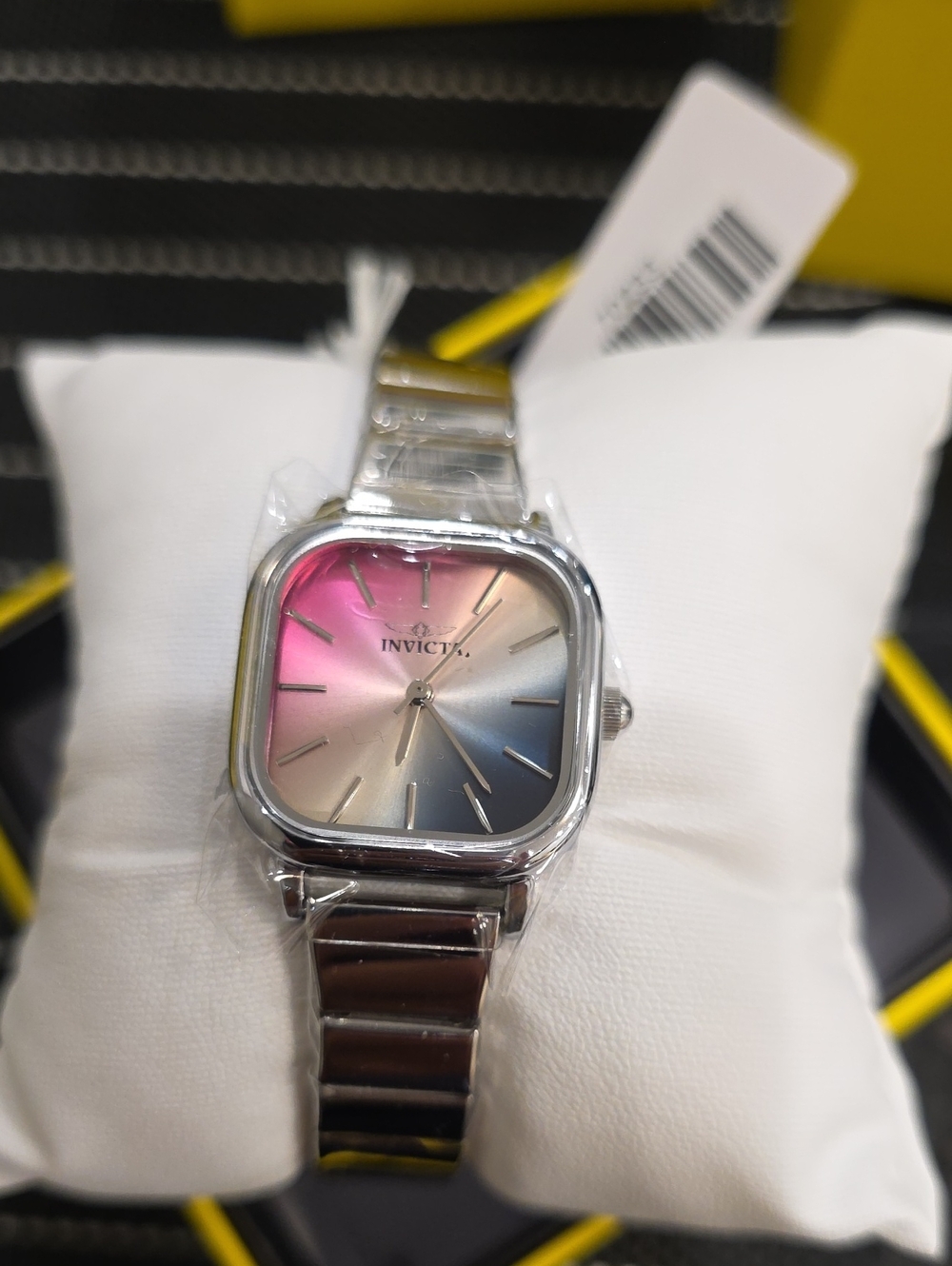 572.  70233 Invicta Celestial 26.5 Multicolor Dial Square Women’s Watch Silver